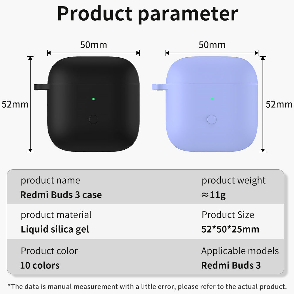 Full Protective Silicone Skin Earphone Case Cover with Carabiner for Redmi Buds 3 Full Protective Silicone Skin Earphone Case Cover with Carabiner for Redmi Buds 3